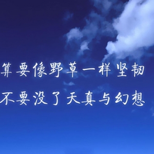 就算要像野草一样坚韧，也不要没了天真与幻想