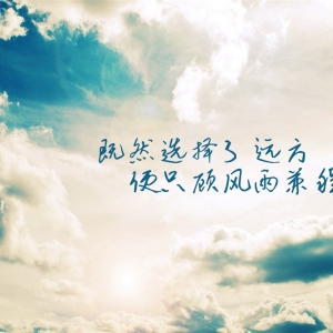 既然选择了远方，便只顾风雨兼程