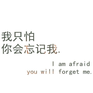 我只怕你会忘记我  ( I am afraid you will forget me）