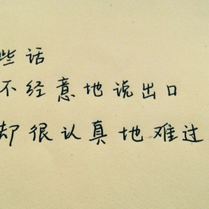 有些话你不经意地说出口，我却很认真地难过