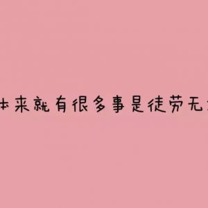 人生本来就有很多事是徒劳无功的！